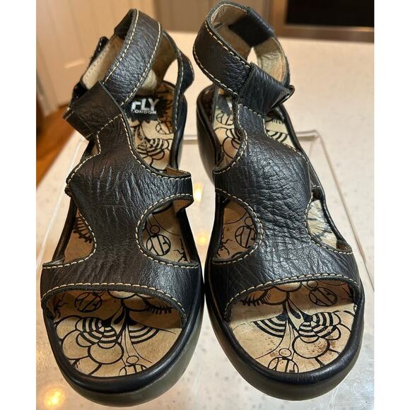 FLY London Platform Sandals Black - Size 37 - EUC! - Picture 5 of 10